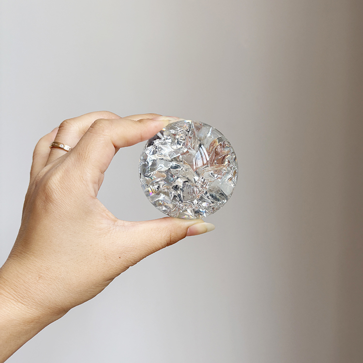 Clear Glass Crystal Ice Crack Ball Sphere MH-Q0223
