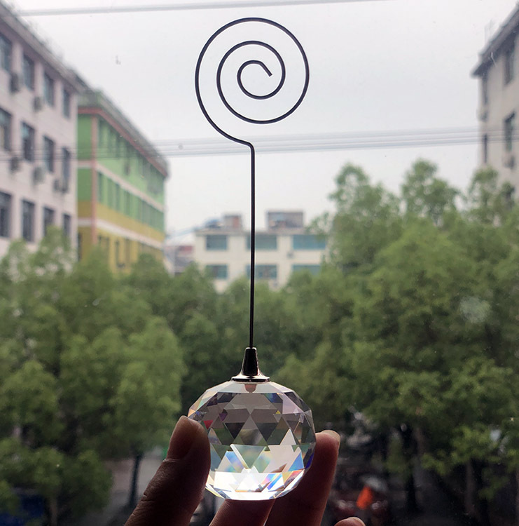 Cut Crystal Ball Photo Place Name Card Holder MH-B0329