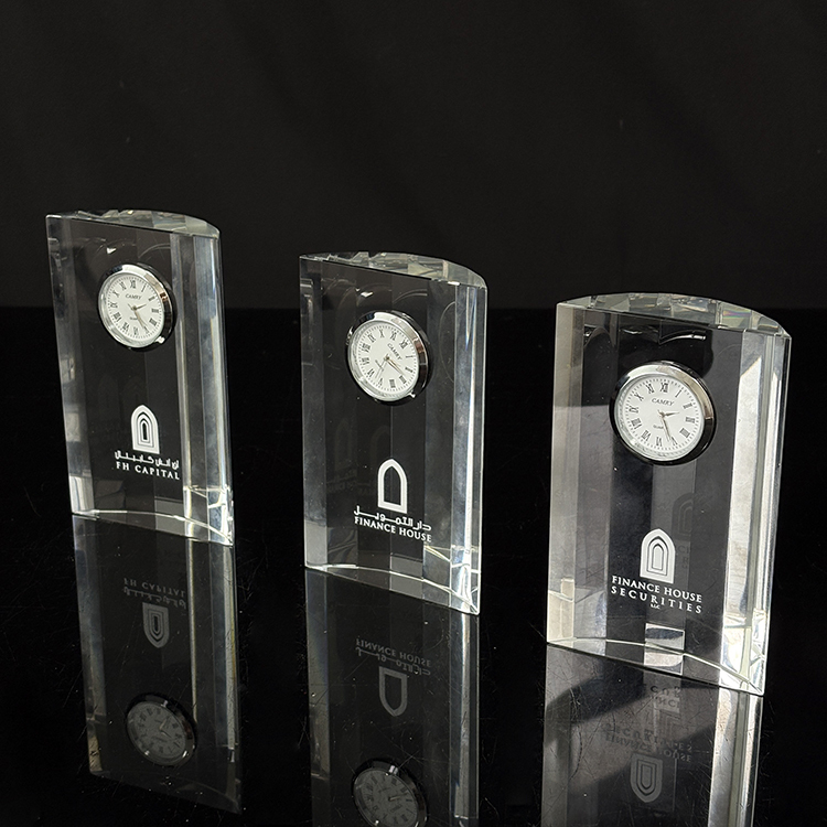 Personalized Engraved Mantel Crystal Desk Clock MH-C0224