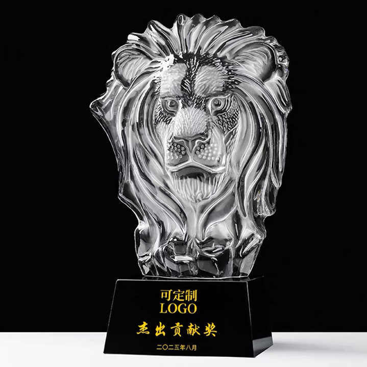 Crystal lion Head Crystal Iceberg Trophy and Award MH-LJ0522