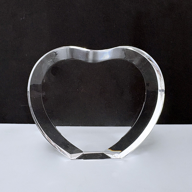 Blank Diamond Cut Crystal Heart Paperweight for 3d Laser or 2d Laser MH-F0694