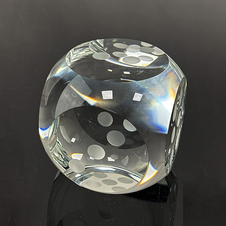 Clear Glass Dice Crystal Paperweight MH-F0659