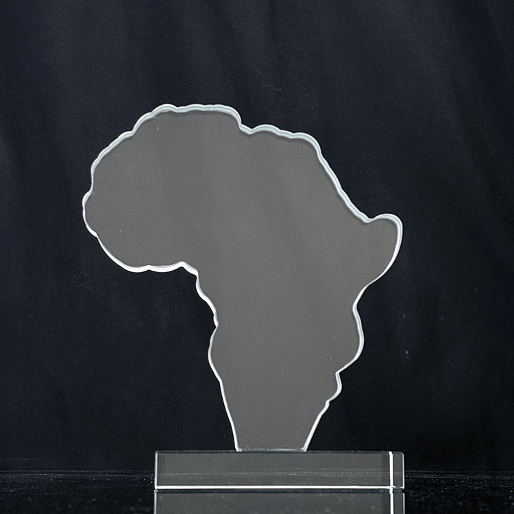 Water Cutting Africa Shape Jade Glass Crystal Trophy MH-J0584