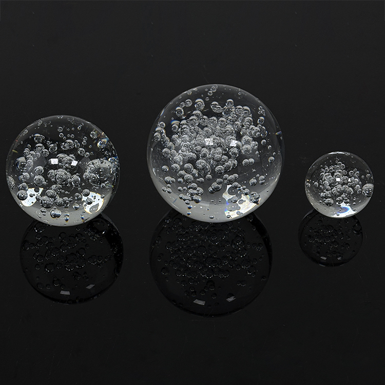Glass Crystal Balls with air Bubble Ball Sphere Paperweight MH-Q0289