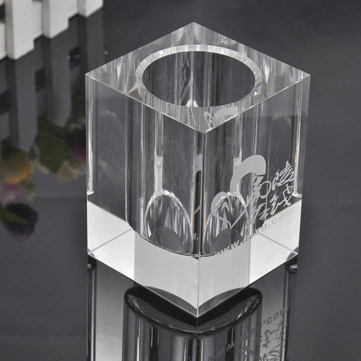 Glass Crystal Pen Holder with Engraved logo MH-B0170