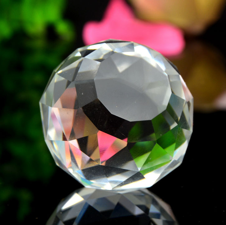 Faceted Glass Crystal Sphere Ball MH-Q0243