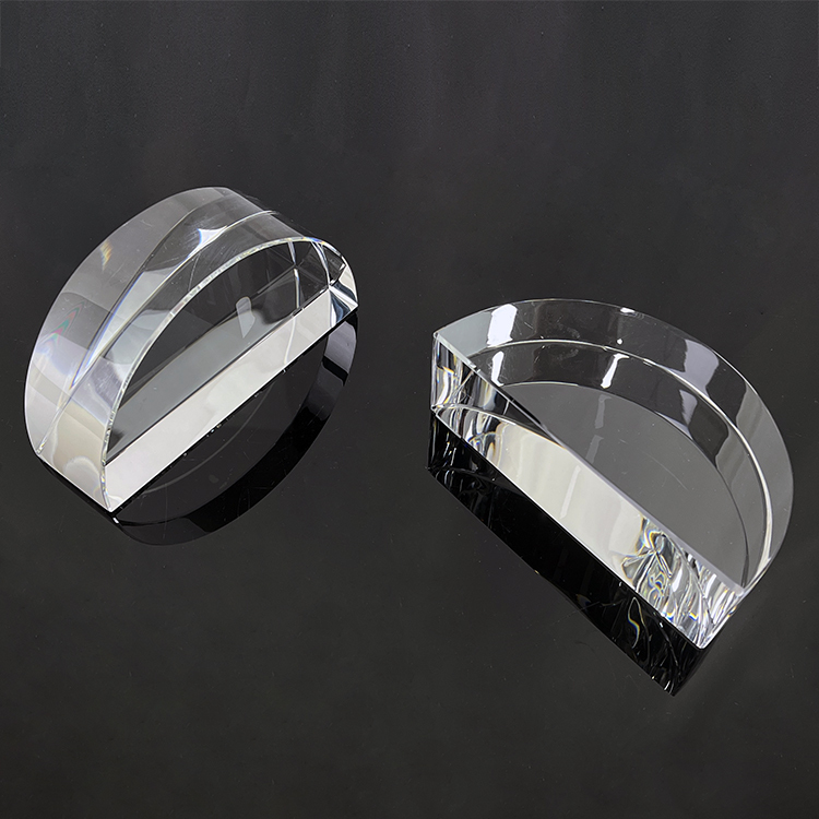 Laser Art Crystal Clear Glass Lighthouse Arch Half Moon Paperweight MH-F0442