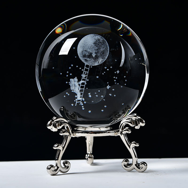 Laser Crystal Ball  Sphere with Metal Stand MH-Q0248
