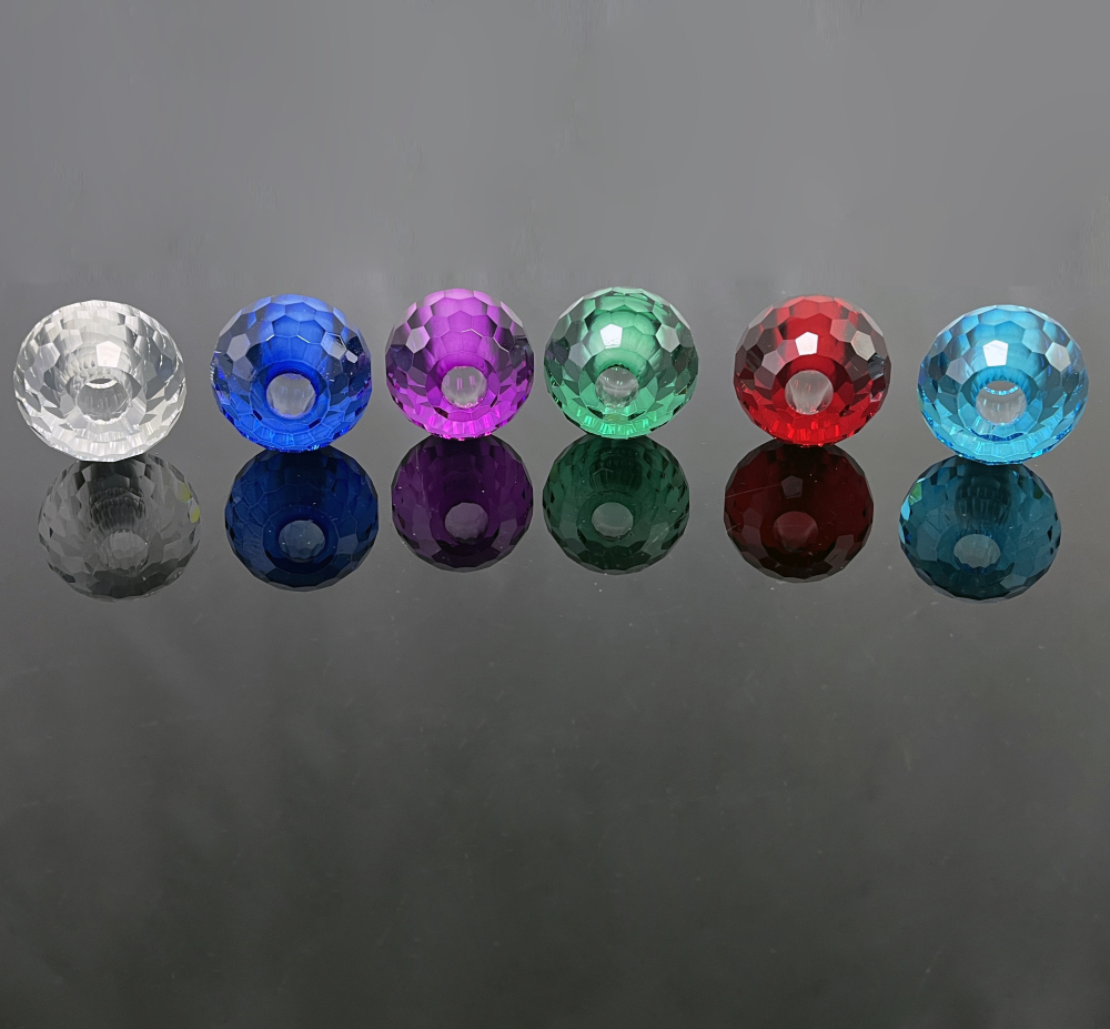 Colored Faceted Glass Crystal Sphere Ball with Hole MH-Q0269