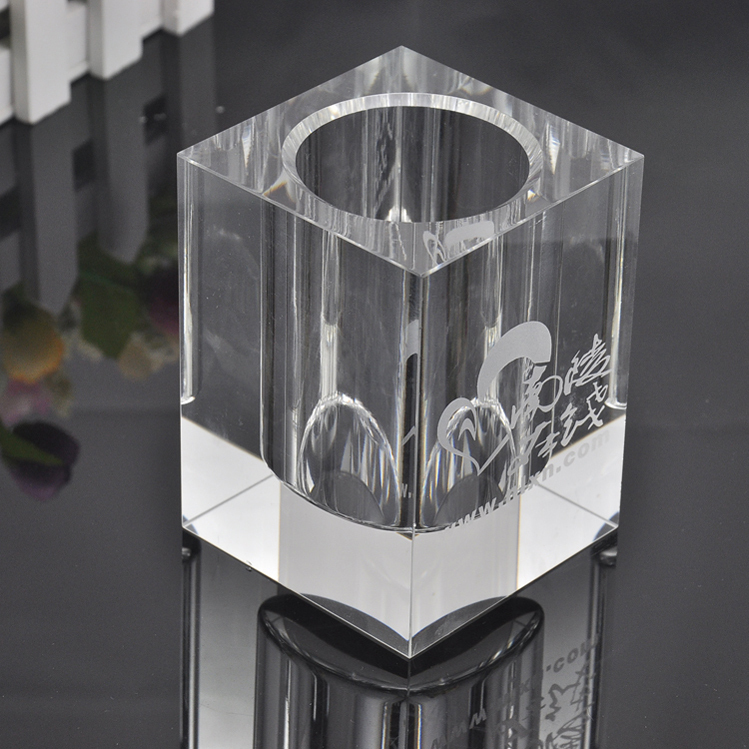 Glass Crystal Pen Holder with Engraved logo MH-B0170