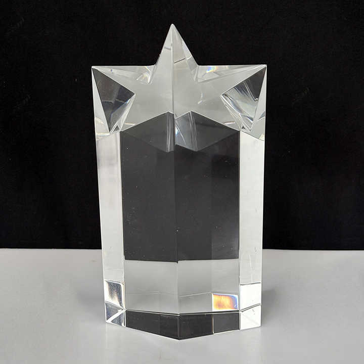 Blank Crystal Star Glass Plaque Trophy Awards with Star MH-LJ0689