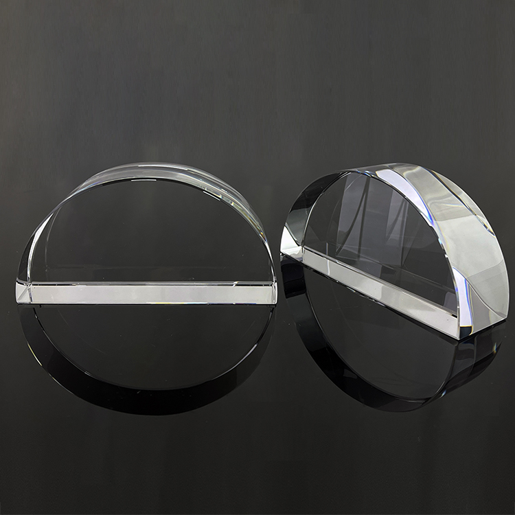 Laser Art Crystal Clear Glass Lighthouse Arch Half Moon Paperweight MH-F0442