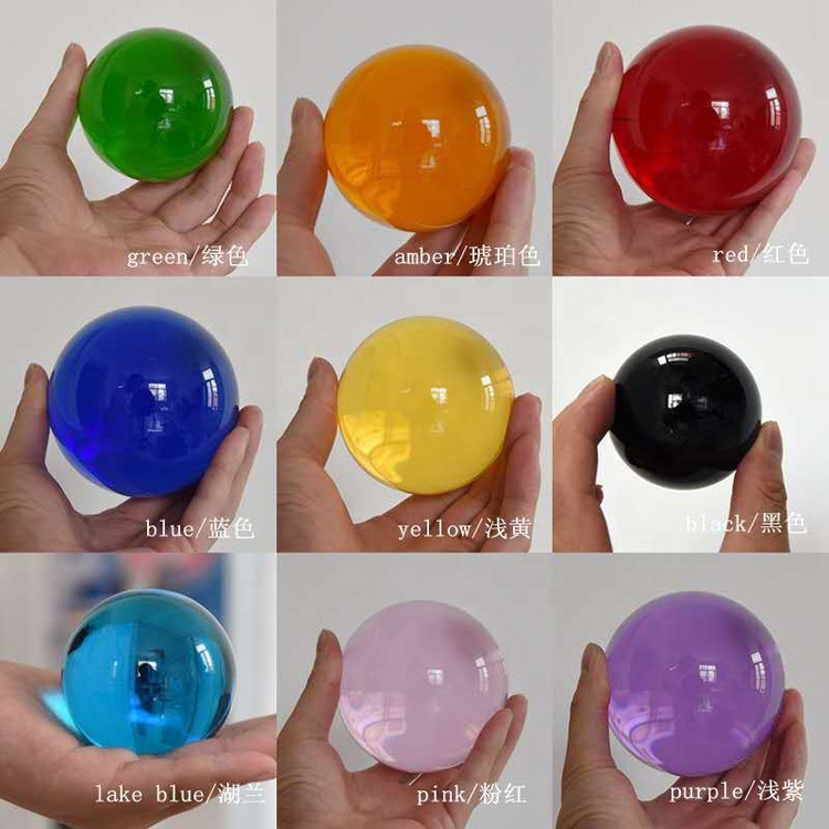 Colorful 40MM 60MM 80MM 100MM 200MM 300MM Pure K9 Crystal Glass Balls Seven Color Crystal Ball