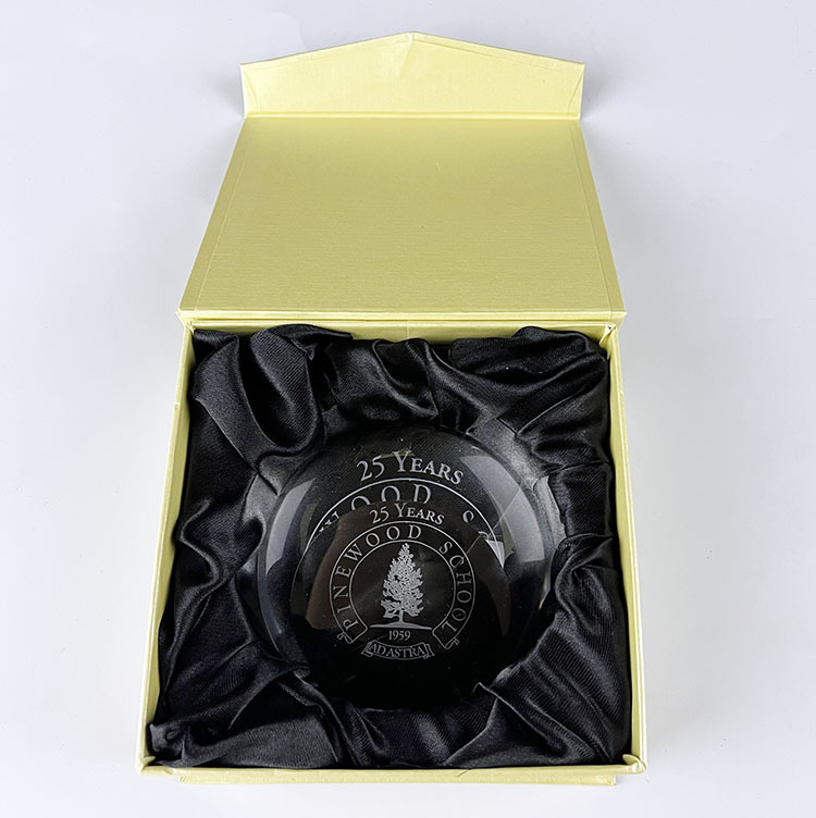 Slanted Crystal Magnifying Glass Dome Paperweight MH-F0615