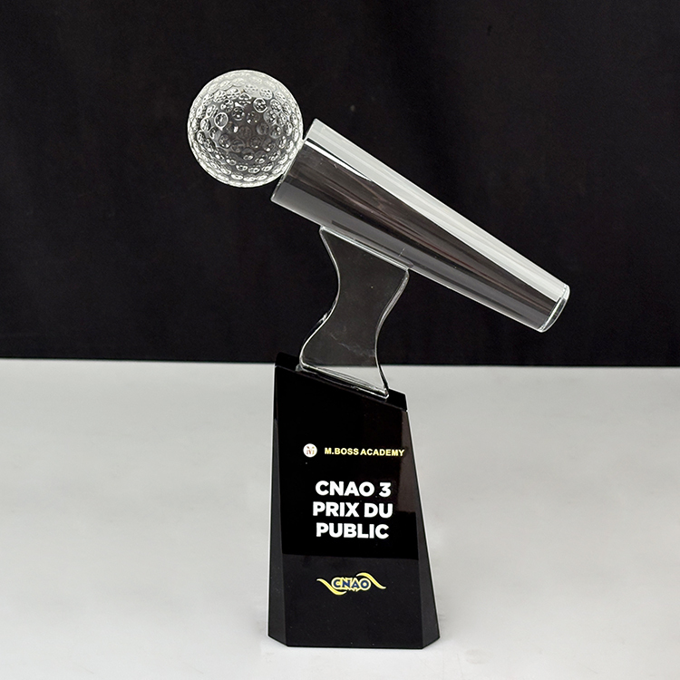 Personalized Crystal Microphone Trophy Awards with Black Base MH-LJ0750