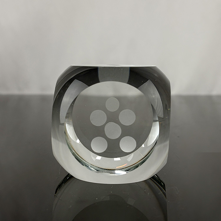 Clear Glass Dice Crystal Paperweight MH-F0659