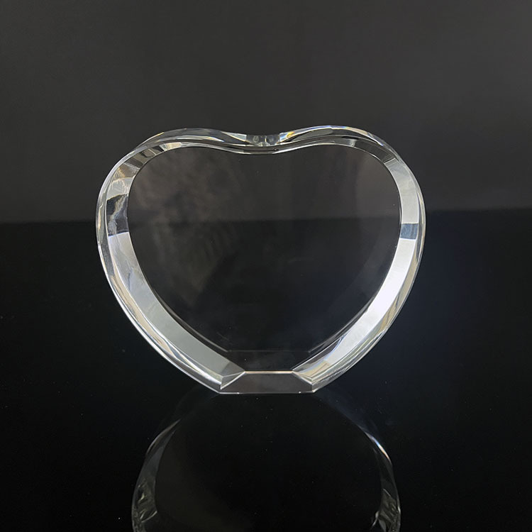 3d Laser Clear Glass Crystal Heart Anniversary Wedding Gift MH-F0512