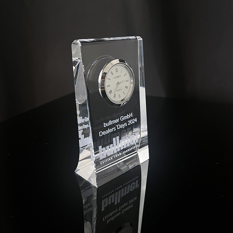 Personalized Business Award Crystal Clock MH-C0209