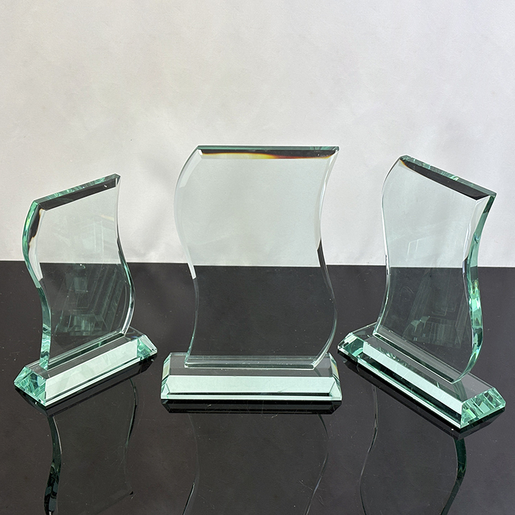 S Wave Shape Blank Jade Glass Awards Trophy MH-LJ0369