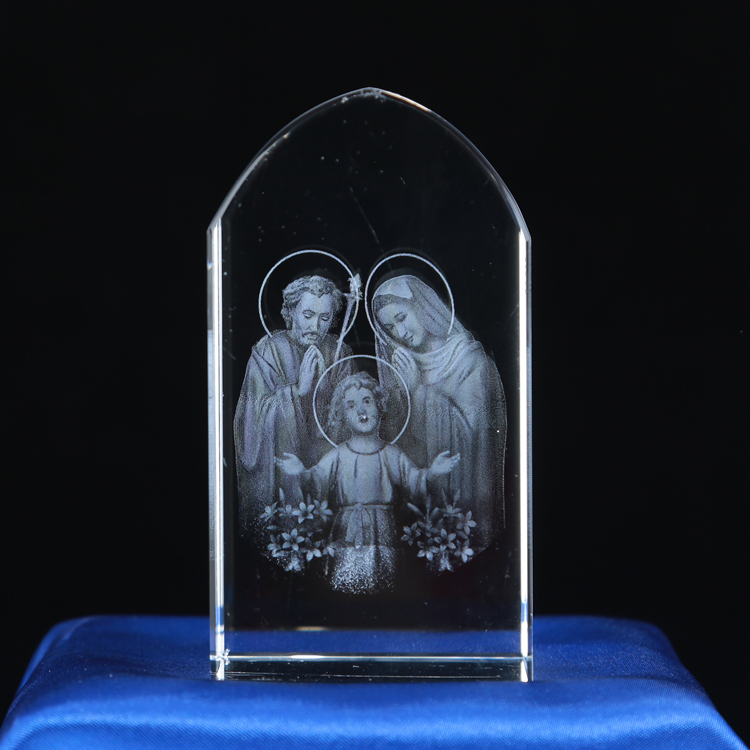 Wholesale Cheaper Products Statues Decoration Supplier Custom Glass Crystal Catholic Religious Items