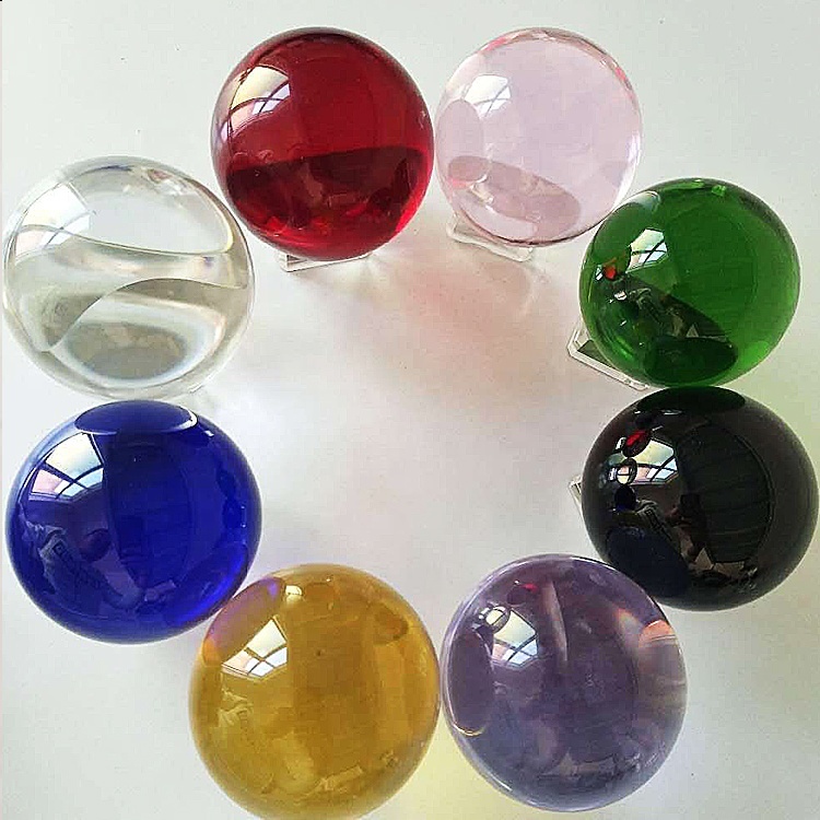 Colorful 40MM 60MM 80MM 100MM 200MM 300MM Pure K9 Crystal Glass Balls Seven Color Crystal Ball