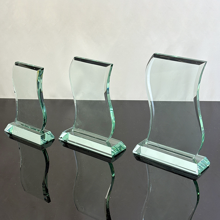 S Wave Shape Blank Jade Glass Awards Trophy MH-LJ0369