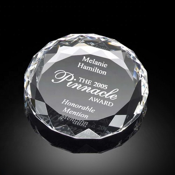 Factory Wholesale High Quality Blank Round Circle Shape Glass Paperweight for Laser Engrave Office Souvenir Crystal Paperweight