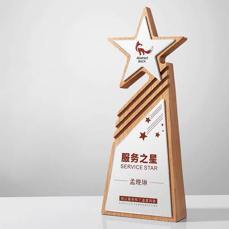Personalized Crystal Star Wooden Plaque Crystal Trophy MH-FJ0050