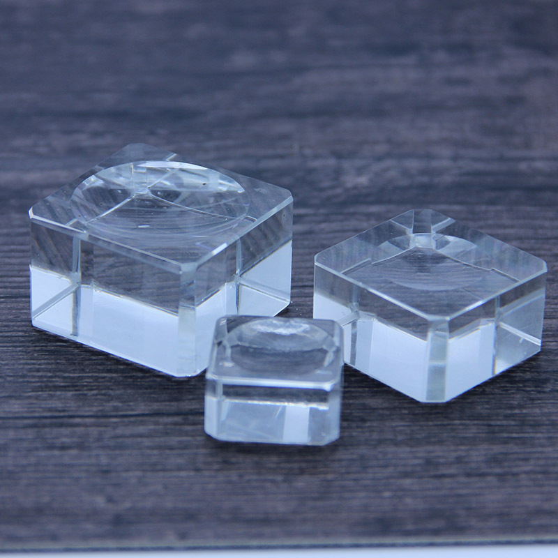 Clear Crystal square Base Stand for Ball or Globe MH-Q0244
