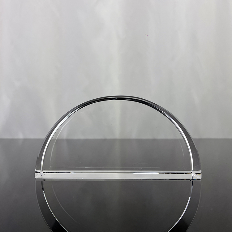 Laser Art Crystal Clear Glass Lighthouse Arch Half Moon Paperweight MH-F0442