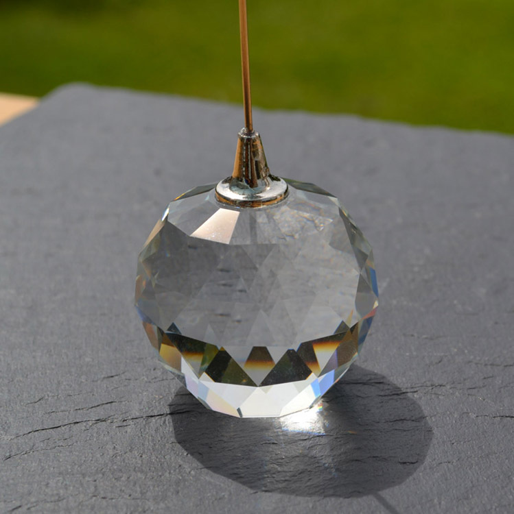 Cut Crystal Ball Photo Place Name Card Holder MH-B0329