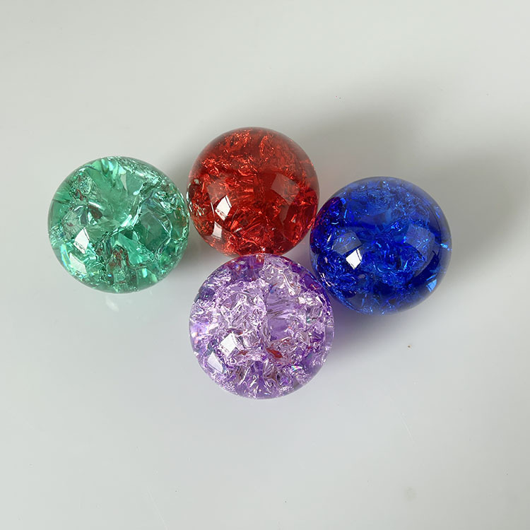 Colored Glass Crystal Ice Cracked Ball Sphere MH-Q0262