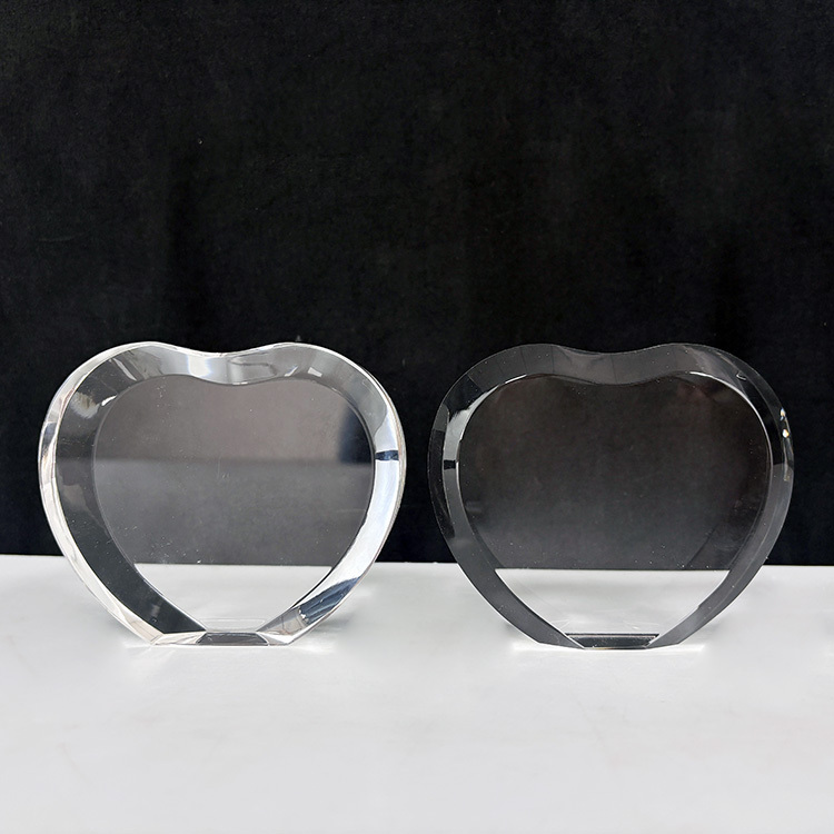 Blank Diamond Cut Crystal Heart Paperweight for 3d Laser or 2d Laser MH-F0694