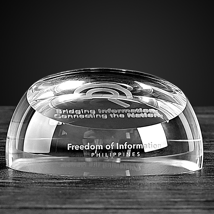 Crystal Dome Paperweight and Crystal Magnifier, 3 Inch Diameter Clear Paperweight