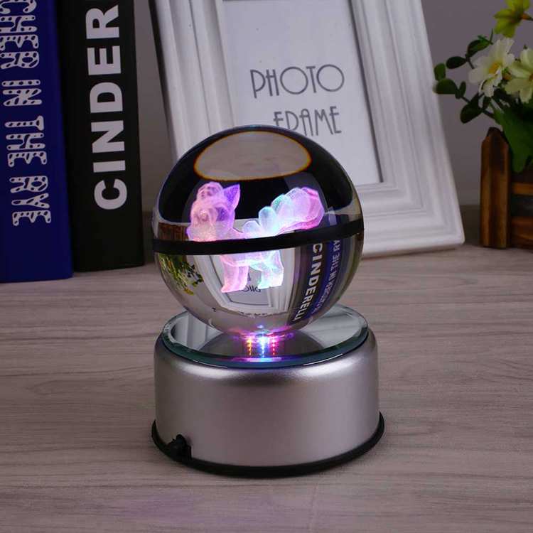 Crystal K9 Glass Ball 3D Lighting up Crystal  Ball LED Base MH-Q0224