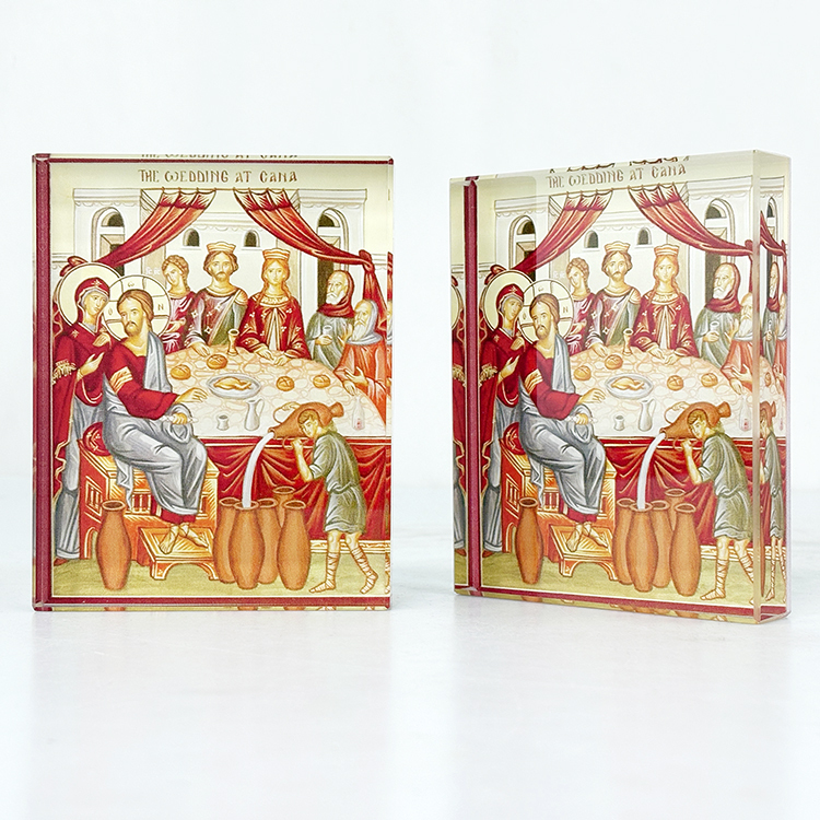 Personalized Holy Family rectangle Shape Glass Crystal Paperweight MH-F0671