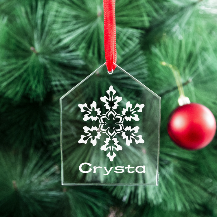 Factory Supplied Outdoor Decorations High Quality K9 Crystal Christmas Tree Ornaments with Personalized Names