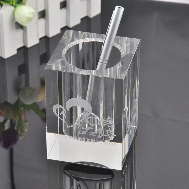 Glass Crystal Pen Holder with Engraved logo MH-B0170