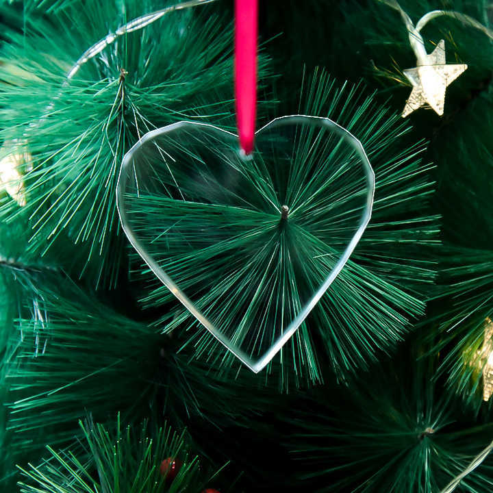 Factory Wholesale Blank K9 Glass Christmas Ornaments Decoration Customized Heart Crystal Christmas Ornament