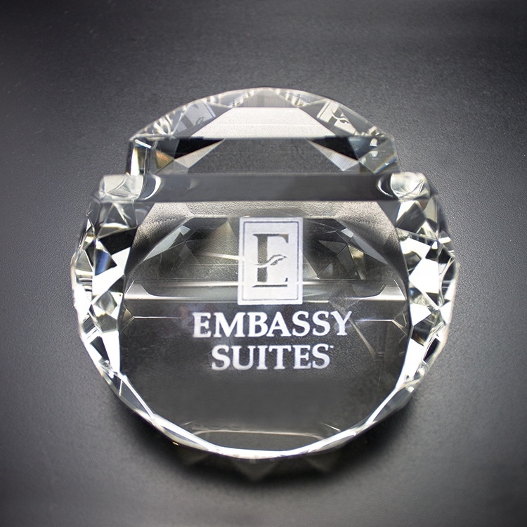 Personalized Crystal Card Holder and Paperweight MH-B0358