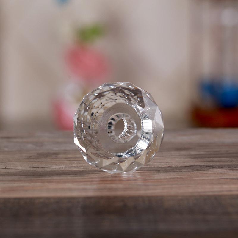 Solid Faceted Crystal Glass Sphere Ball with Hole MH-Q0233