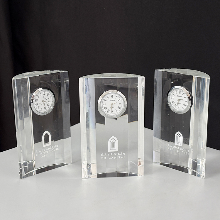 Personalized Engraved Mantel Crystal Desk Clock MH-C0224
