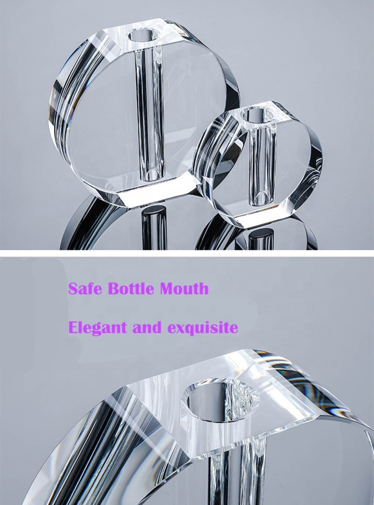 Wholesale Simple Transparent Home Tabletop Decoration Mini Clear Crystal Glass Single Flower Vase