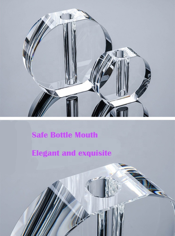 Wholesale Simple Transparent Home Tabletop Decoration Mini Clear Crystal Glass Single Flower Vase