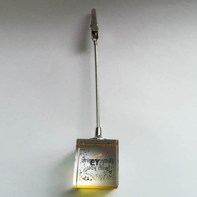 Crystal Glass Cube Memo Clip Card Holder MH-B0346