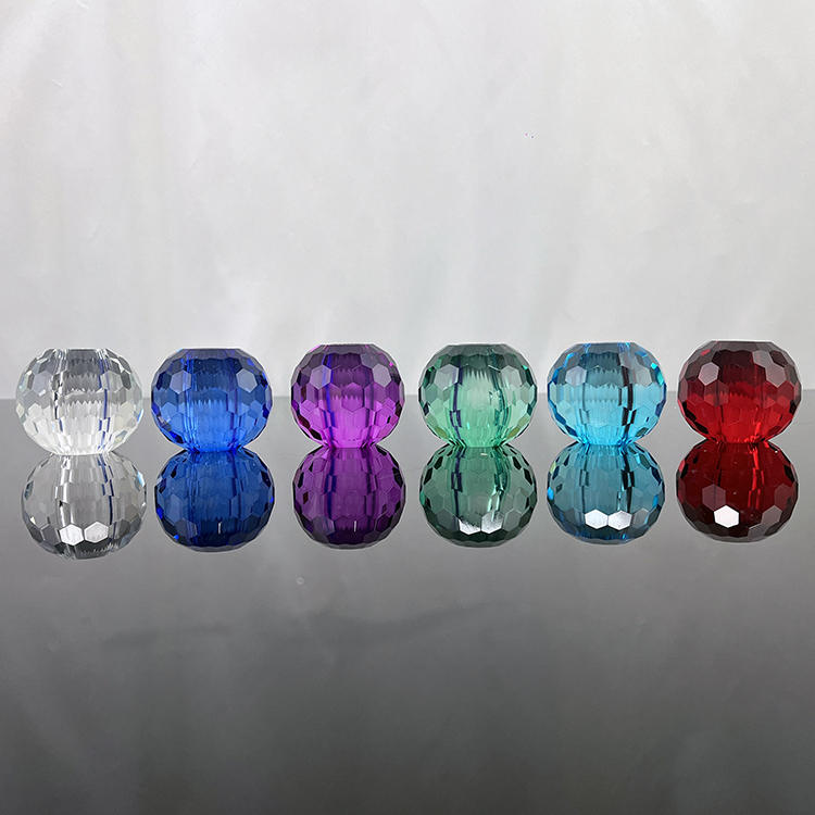 Colored Faceted Glass Crystal Sphere Ball with Hole MH-Q0269