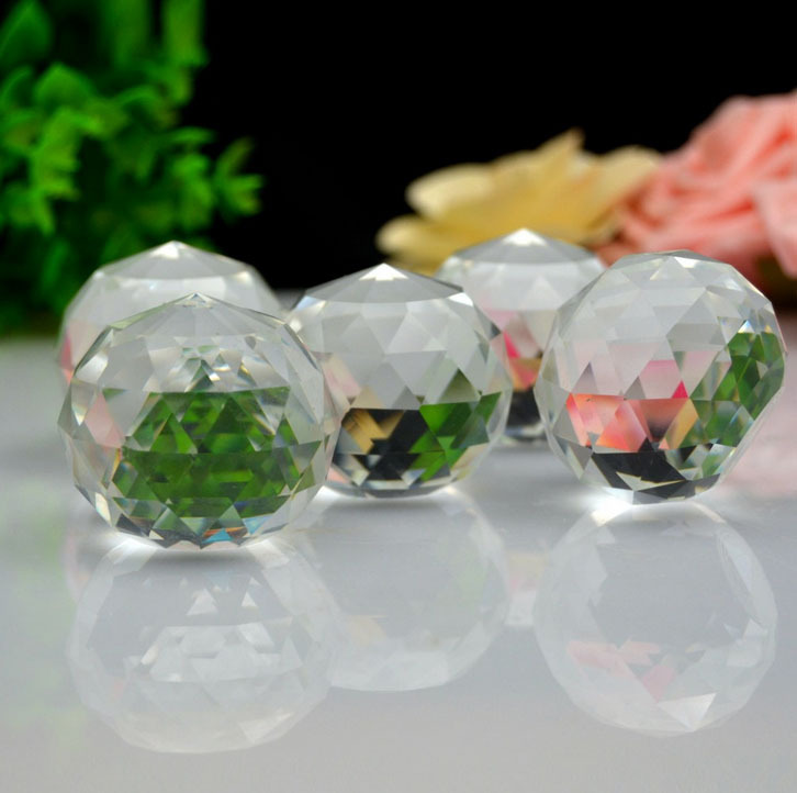 Faceted Glass Crystal Sphere Ball MH-Q0243