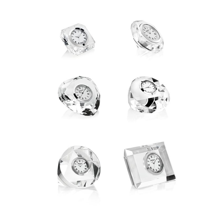 Small Crystal Glass Clock 3 Inches