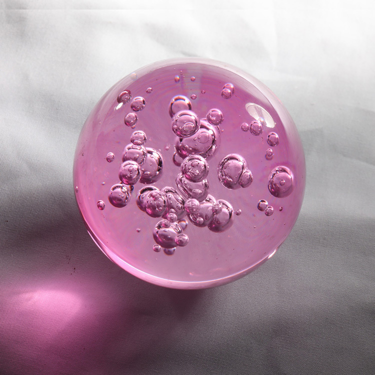 Pink Crystal Heavy Glass Bubble Sphere Ball MH-Q0237