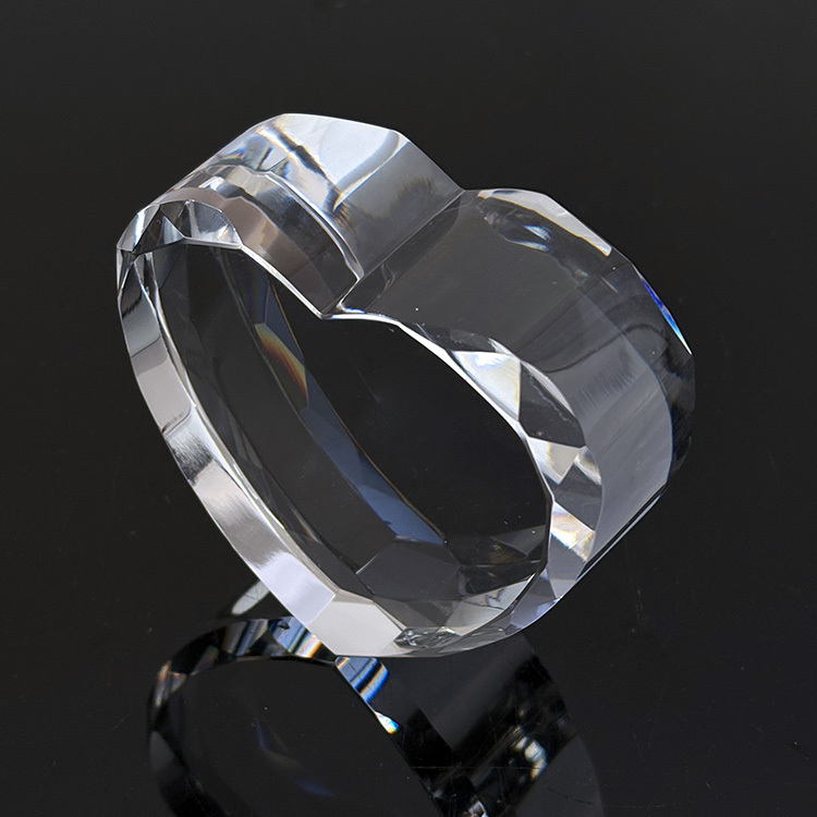 Blank Diamond Cut Crystal Heart Paperweight for 3d Laser or 2d Laser MH-F0637
